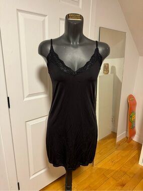 Black Lace-Trim Slip Dress - Women Intimates & Sleepwear